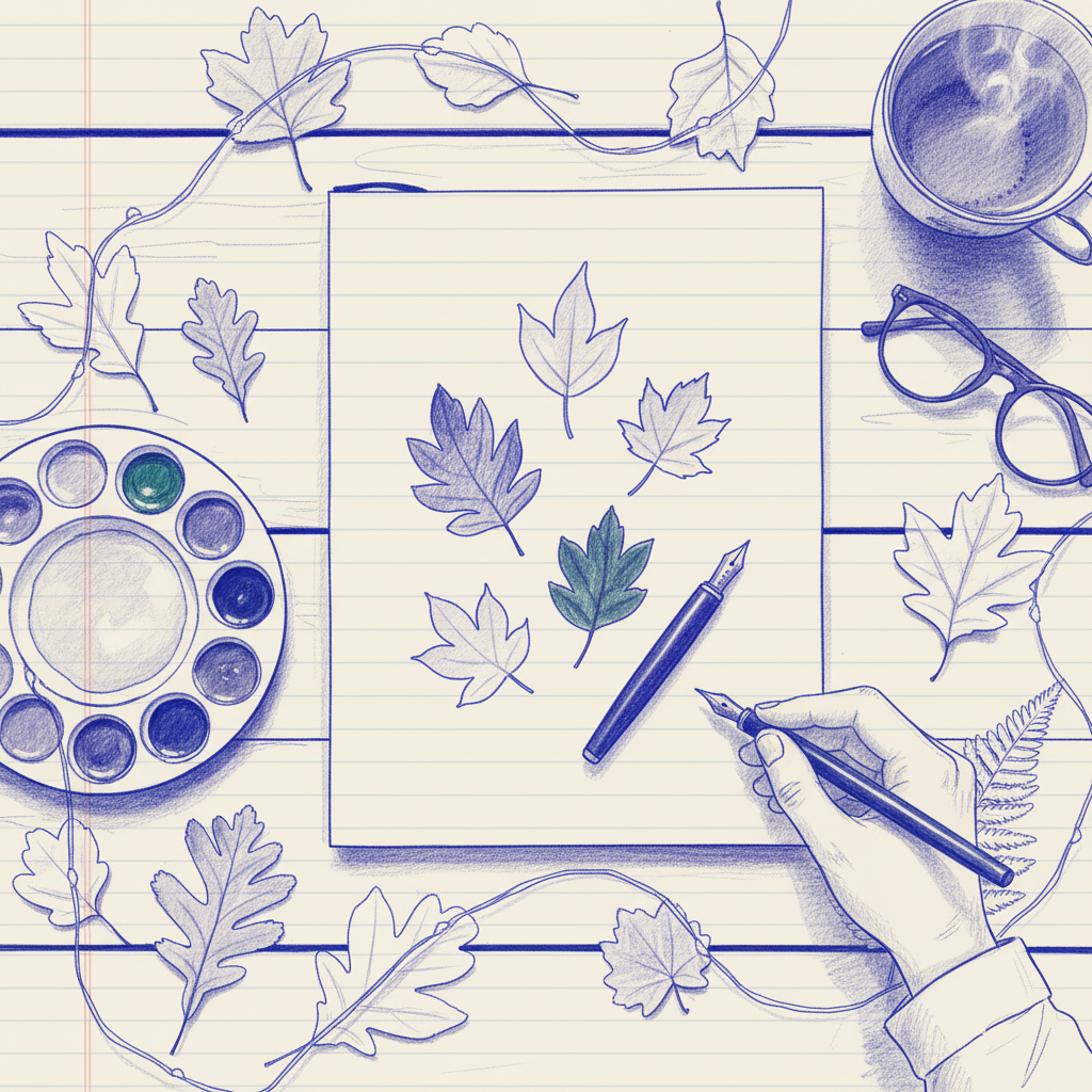 Photo to Sketch Notebook Converter - Photo to blue-ink drawing with hand-drawn effect